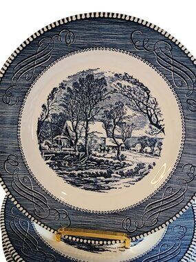 Currier and Ives￼ The Old Grist Mill 10 inch dinner plate by Royal China USA